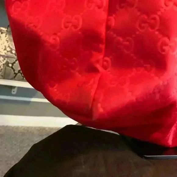 GUCCI GG pattern Large tote Duffle Bag Tote Bag Nylon Red - Picture 9 of 16